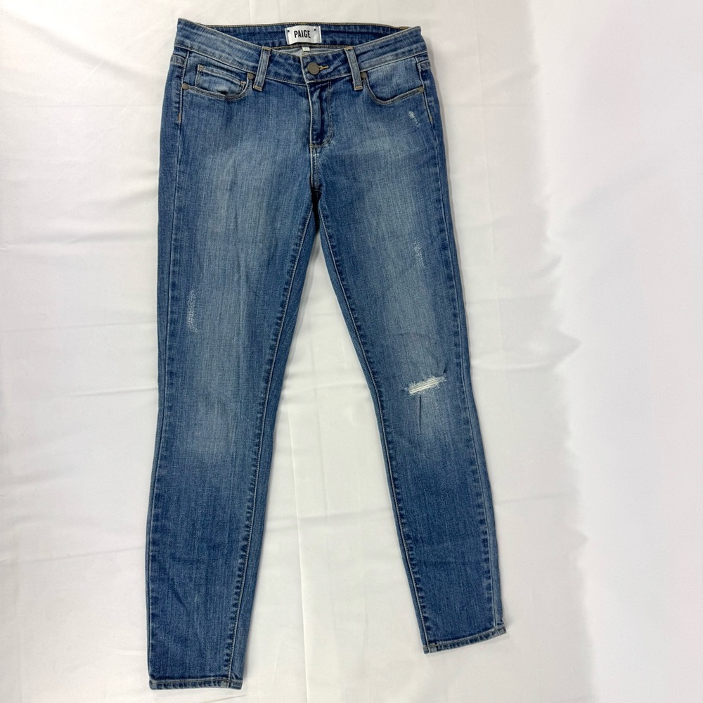Paige Verdugo Ankle Jeans size 27 medium wash distressed excellent condition